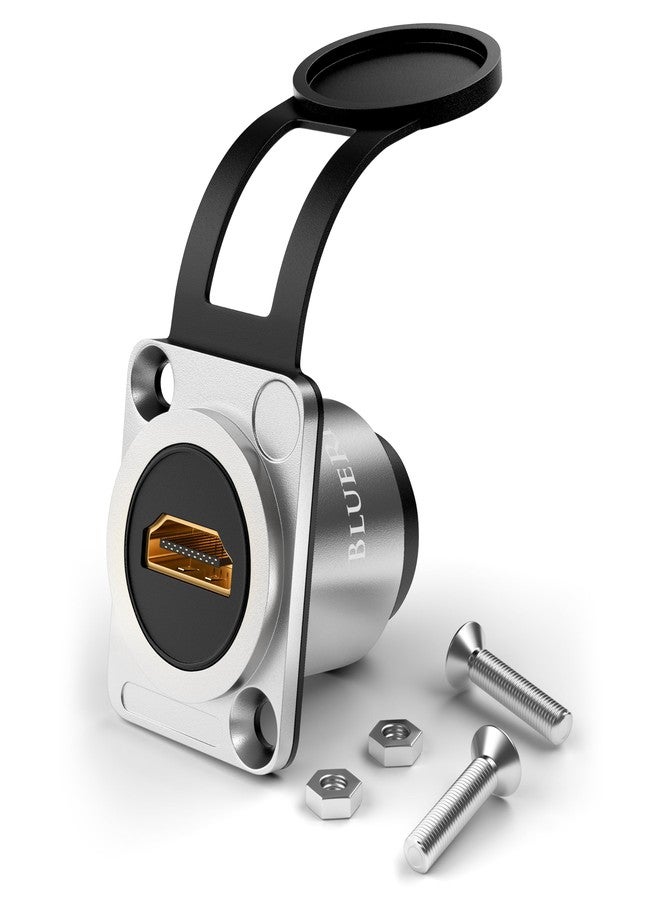 بلو ريجر موصل BlueRigger HDMI المقاوم للماء - (4K 60Hz، مقبس تثبيت لوحة HDMI مع غطاء مقاوم للماء والغبار، محول أنثى لتمرير أجهزة الصوت والفيديو) - متوافق مع السيارة والقارب والتلفزيون والكمبيوتر المحمول - Image 1